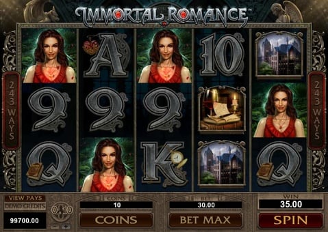 Призовая комбинация в игровом автомате Immortal Romance