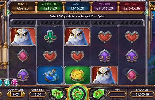 Призова комбинация на линии в игровом автомате Ozwins Jackpots